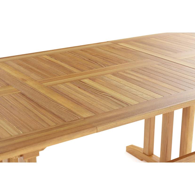 Trädgårdsbord deNoord Menorca Stort Ovalt Förlängningbart Matbord i trä Utomhus 100x180 cm