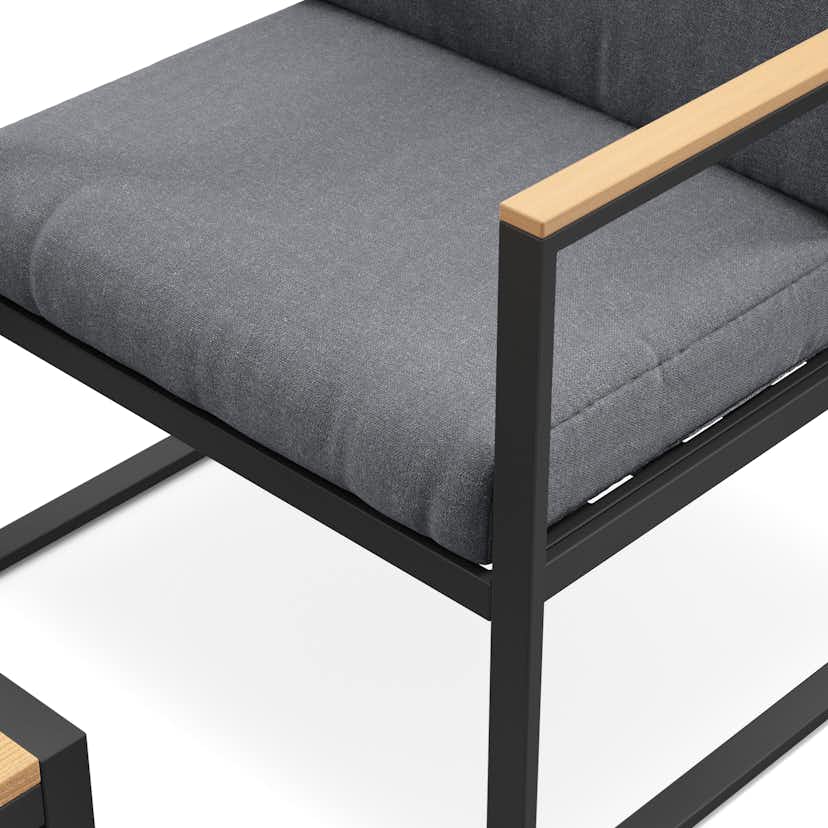 Loungegrupp deNoord Serena Soffgrupp Utomhus 2-sits trädgårdssoffa med 2st fåtöljer