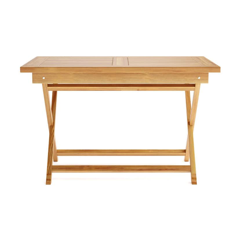 Trädgårdsbord deNoord Menorca Litet Rektangulärt Matbord i trä Utomhus 80x120 cm