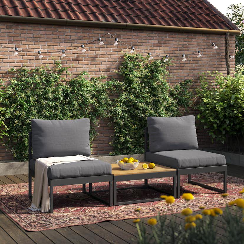 Trädgårdsstol deNoord Samira Caféset Utomhus