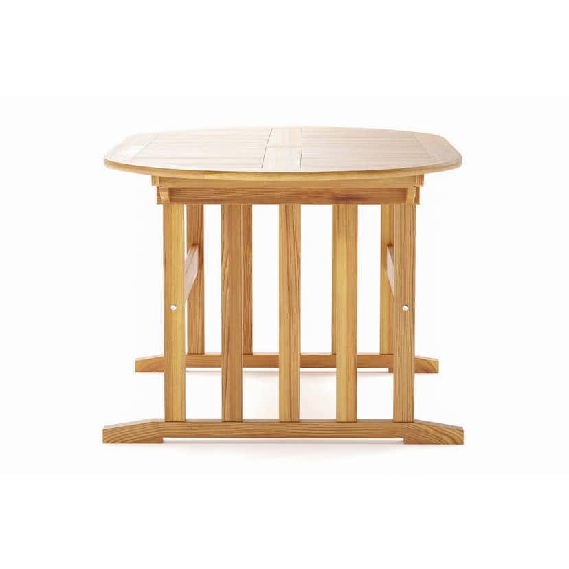 Trädgårdsbord deNoord Menorca Ovalt Förlängningbart Matbord i trä Utomhus 90x150 cm