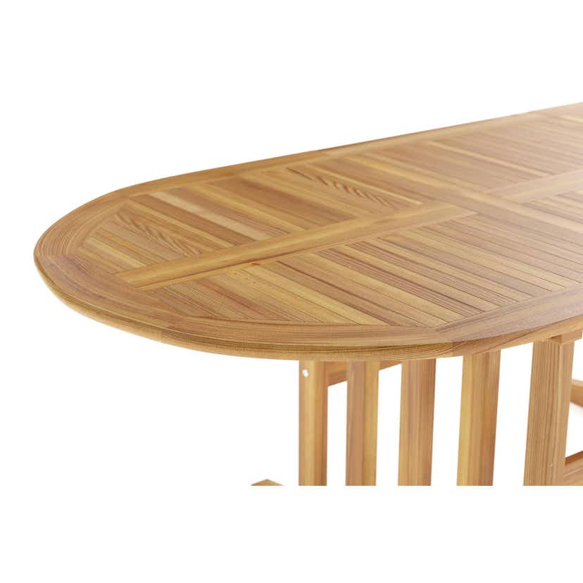 Trädgårdsbord deNoord Menorca Ovalt Förlängningbart Matbord i trä Utomhus 90x150 cm