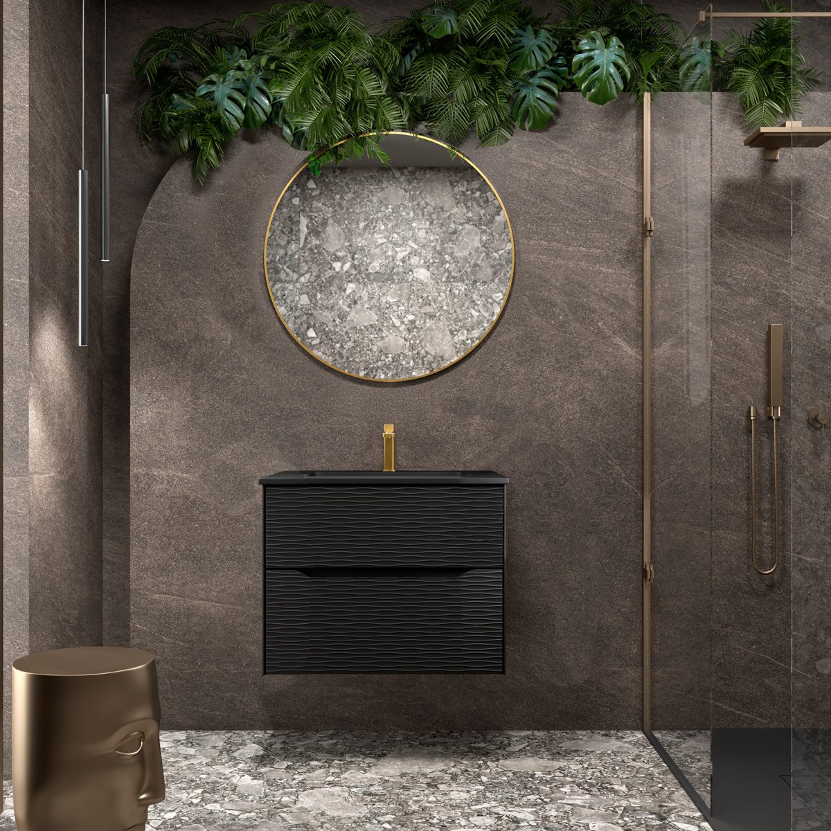 Tvättställsskåp Tenfors Sahara Svart Matt