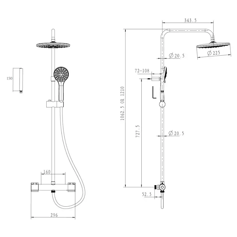 Takduschset Geyser Ergo 3jet 160 cc