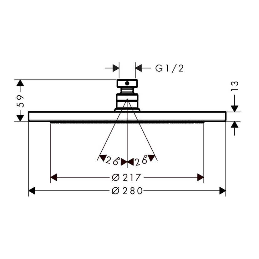 Huvuddusch Hansgrohe Croma 280 1jet