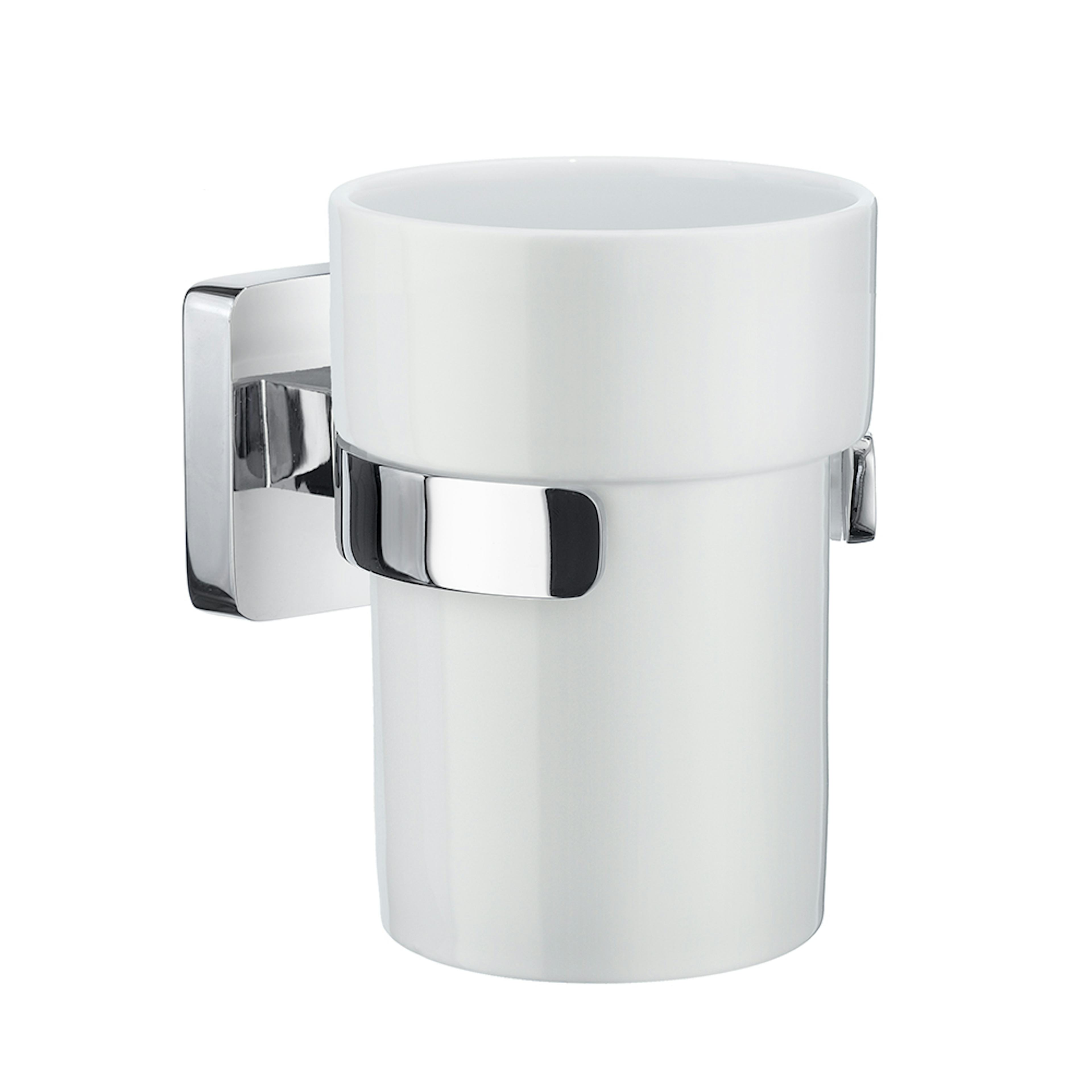 Tandborstglas Smedbo Ice OK343P Krom/Vitt Porslin