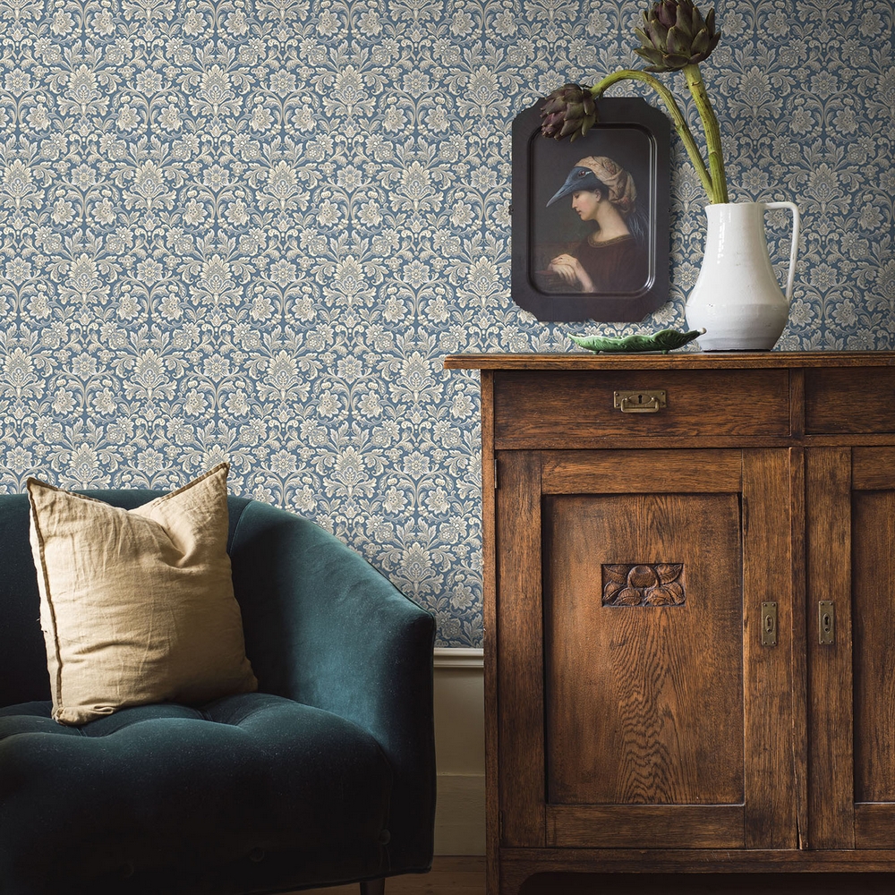 Tapet Boråstapeter Anno 4524 Foglavik EasyUp, Mönstrad Blå