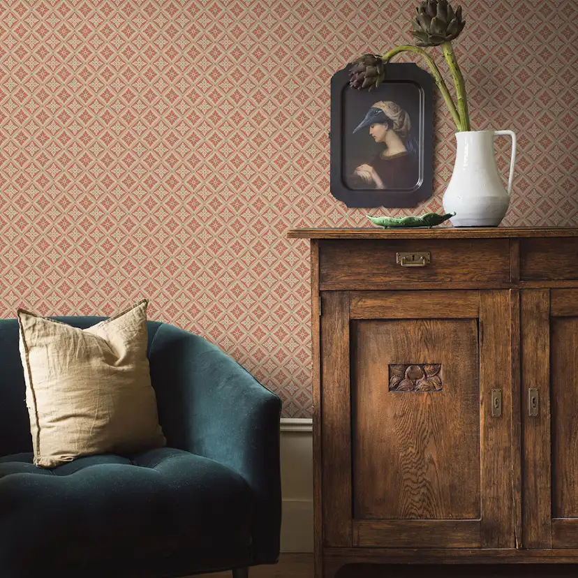 Tapet Boråstapeter Anno 4530 Loka EasyUp, Mönstrad Röd