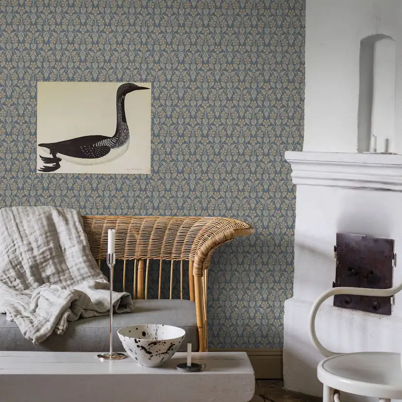 Tapet Boråstapeter Anno 4535 Nora EasyUp, Mönstrad Blå