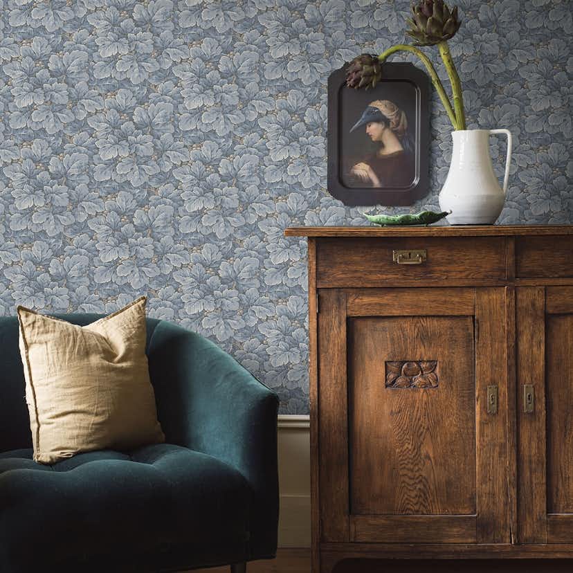 Tapet Boråstapeter Anno 4545 Waldemar EasyUp, Mönstrad Blå