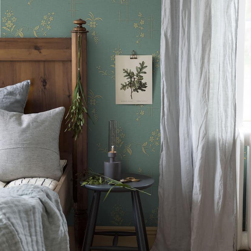 Tapet Boråstapeter Anno Ulricehamn 4547 EasyUp, Mönstrad Grön