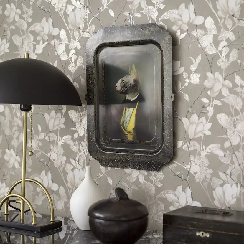 Tapet Boråstapeter InBloom Lilly Tree 7227 EasyUp, Mönstrad Nickel