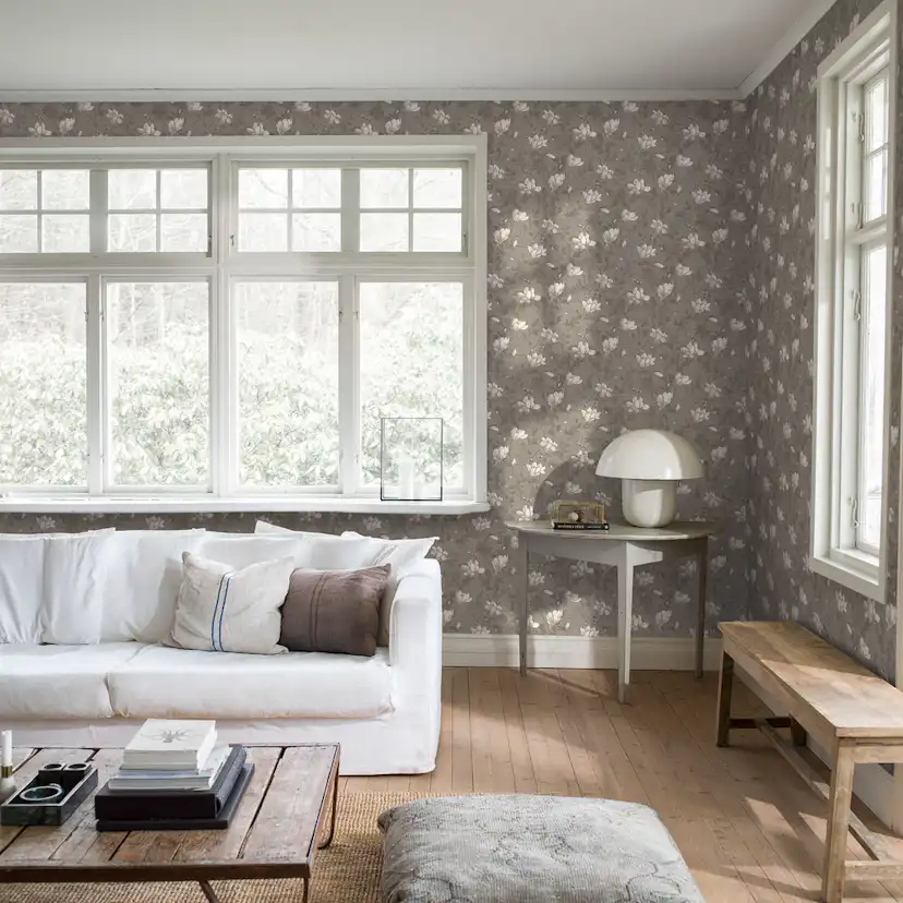 Tapet Boråstapeter InBloom Lilly Tree 7227 EasyUp, Mönstrad Nickel