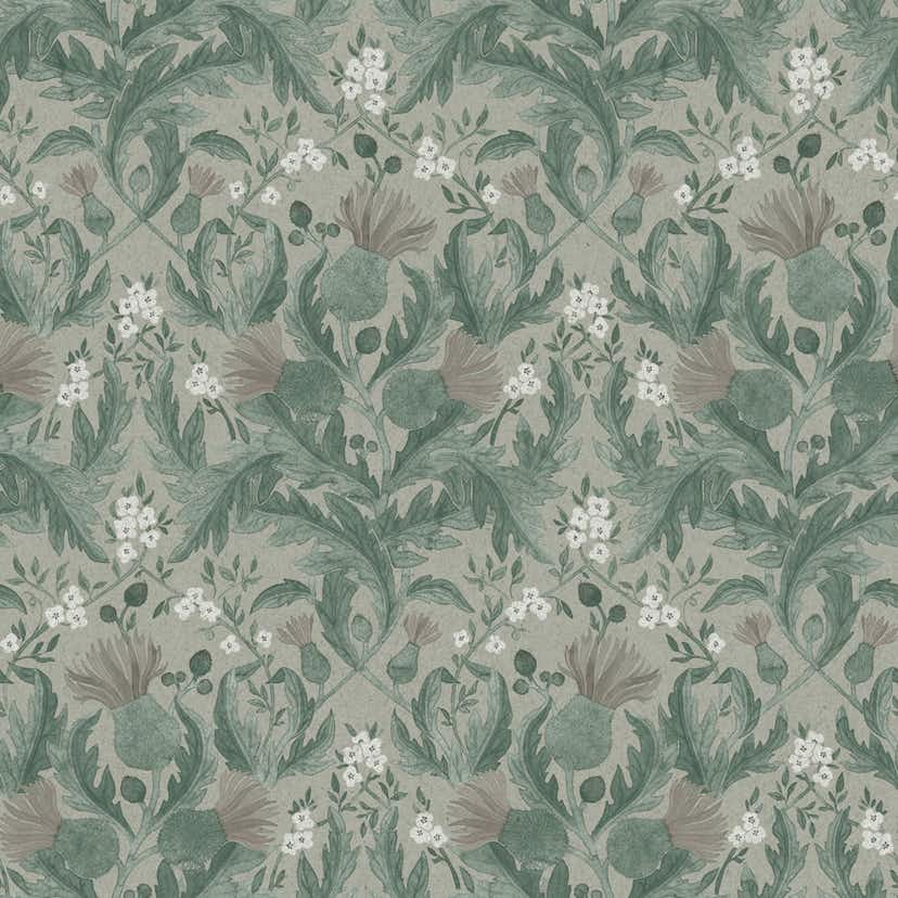 Tapet Boråstapeter InBloom Thistle 7203 EasyUp, Mönstrad Grön