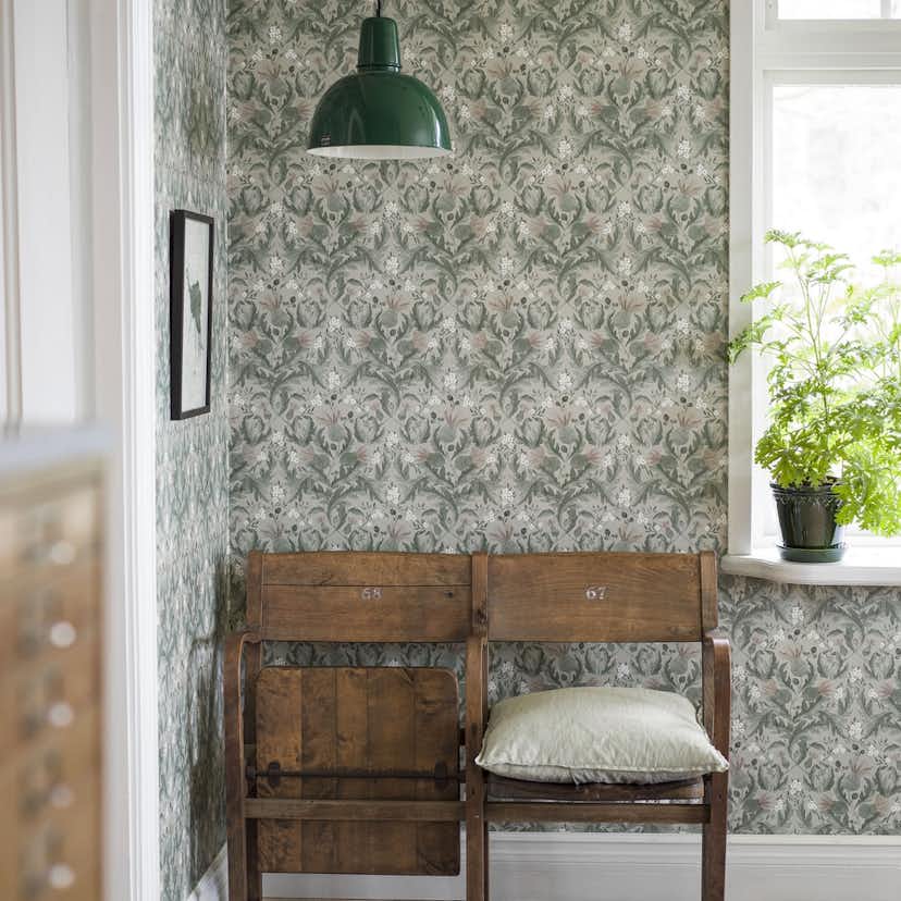 Tapet Boråstapeter InBloom Thistle 7203 EasyUp, Mönstrad Grön