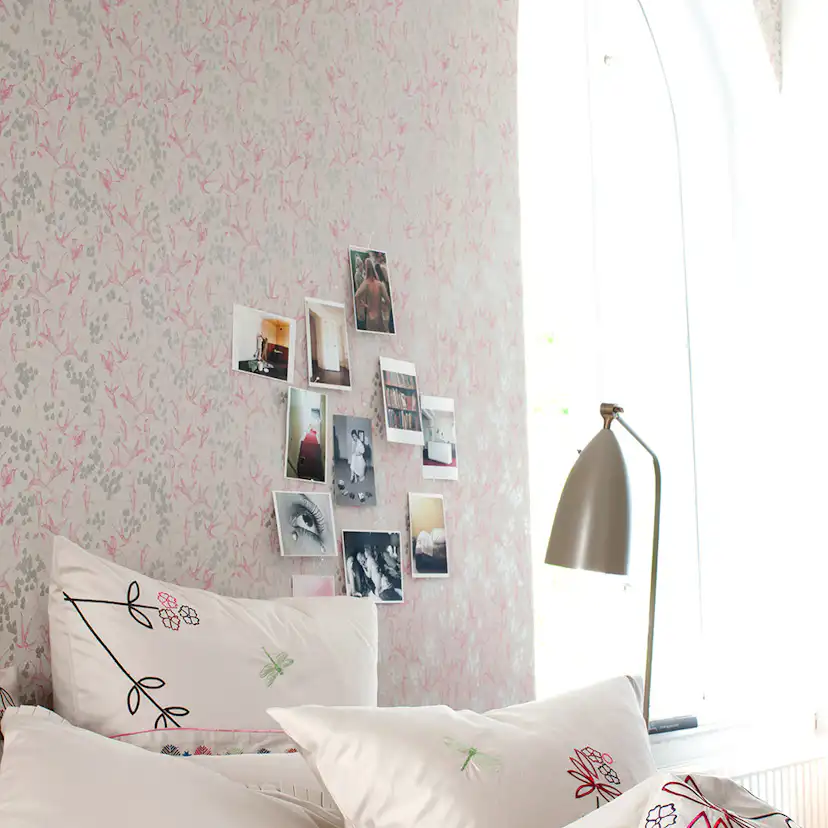 Tapet Mimou Rainbirds Natural/Pink