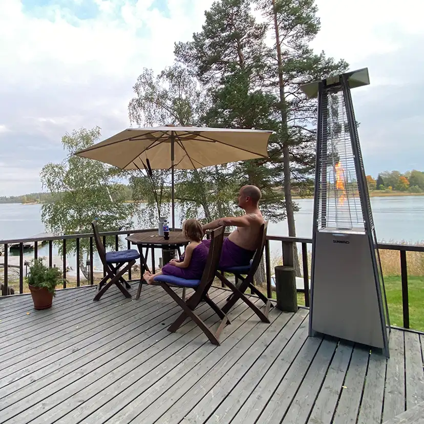 Terrassvärmare Sunwind Kheops Stående Gasolvärmare Utomhus i Rostfritt Stål med Hög Effekt