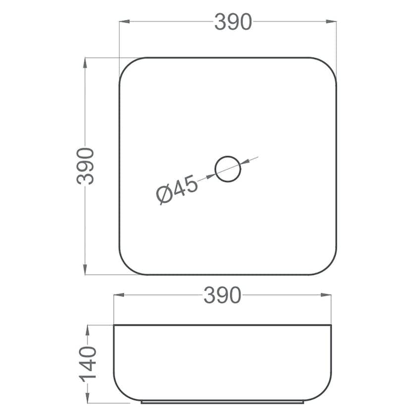 Tvättställ Tenfors Sei 390x390 mm
