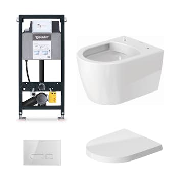 Toalettpaket Duravit ME by Starck med WC-fixtur och Spolplatta