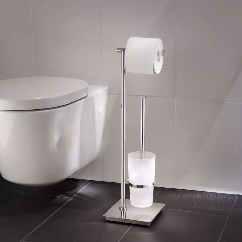 Toalettpappershållare/Toalettborste Smedbo Outline FK603 Rostfri