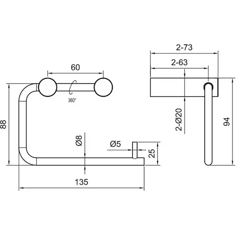 Toalettpappershållare Scandtap Steel Style