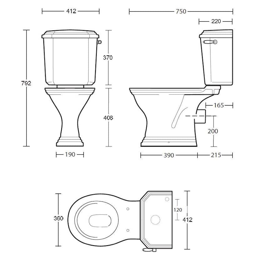 Toalettstol Imperial Astoria Deco CC