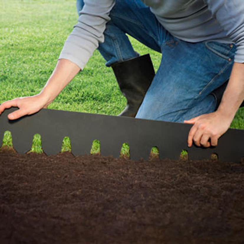 Trädgårdskant Hasselfors Garden 4x1000 mm Rabattkant Svartlackerad Plåt