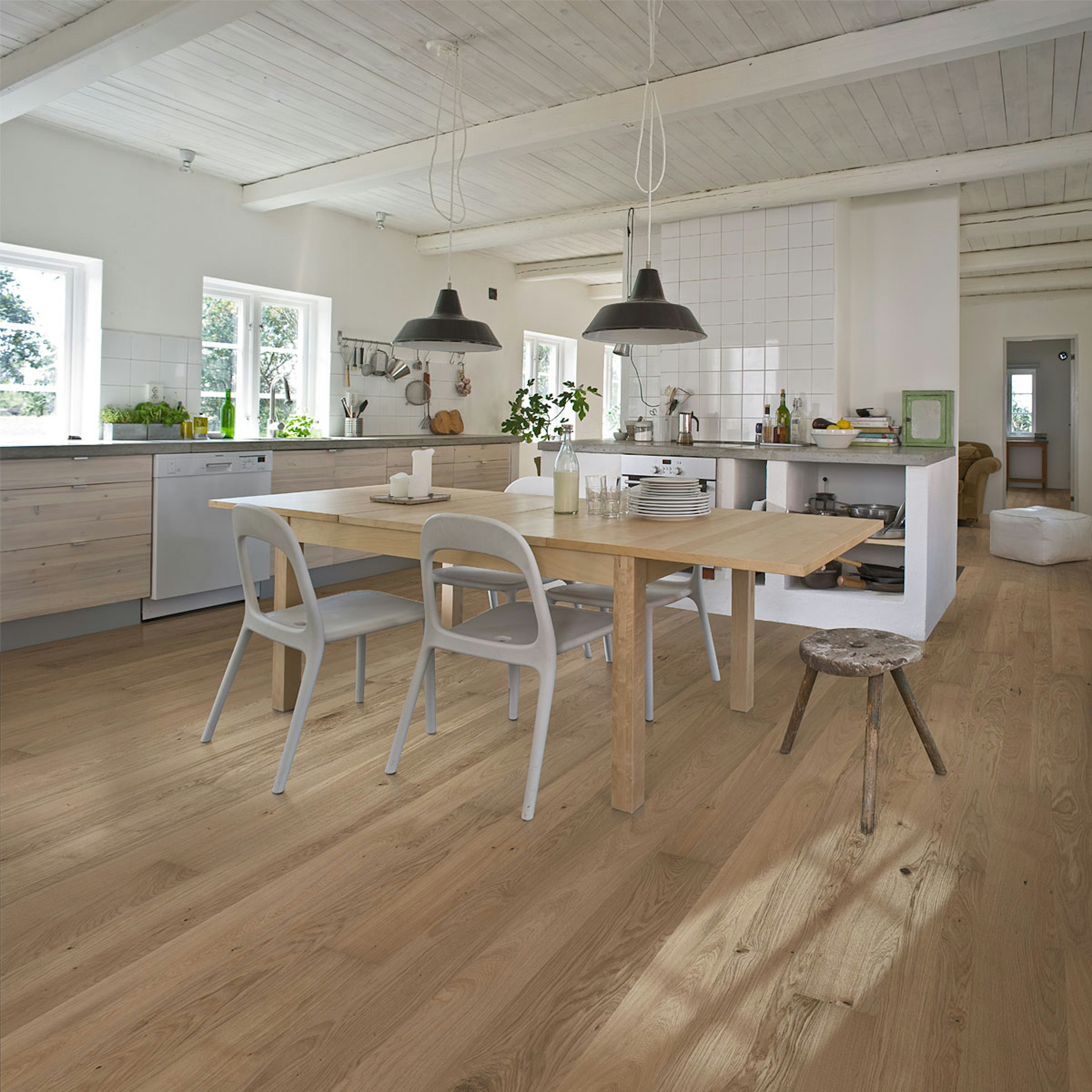 Trägolv Kährs Original Brighton Vit Ek , Mattlackat 1-Stav Parkettgolv