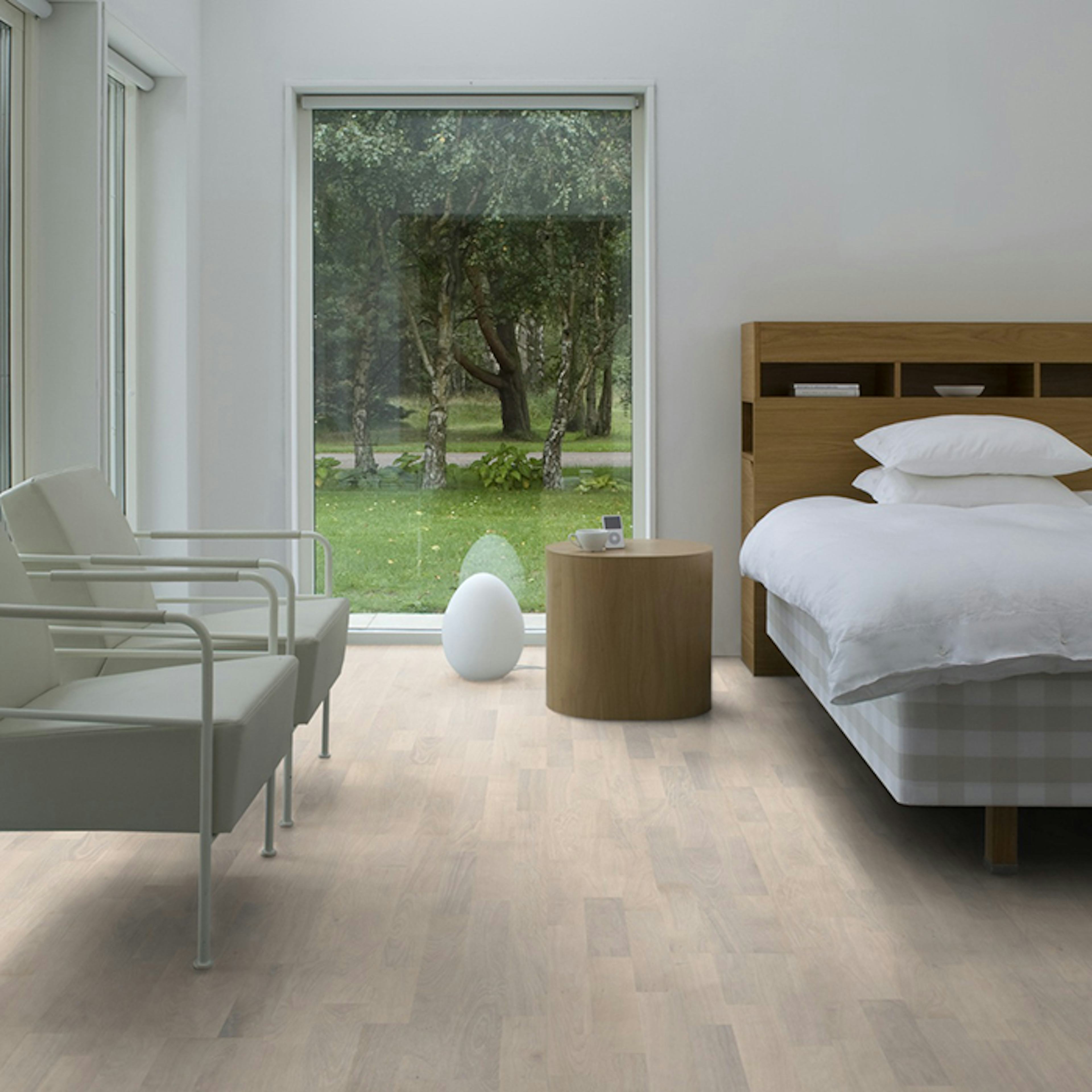 Trägolv Kährs Rime Vit Ek, Ultramattlackat 3-Stav Parkettgolv