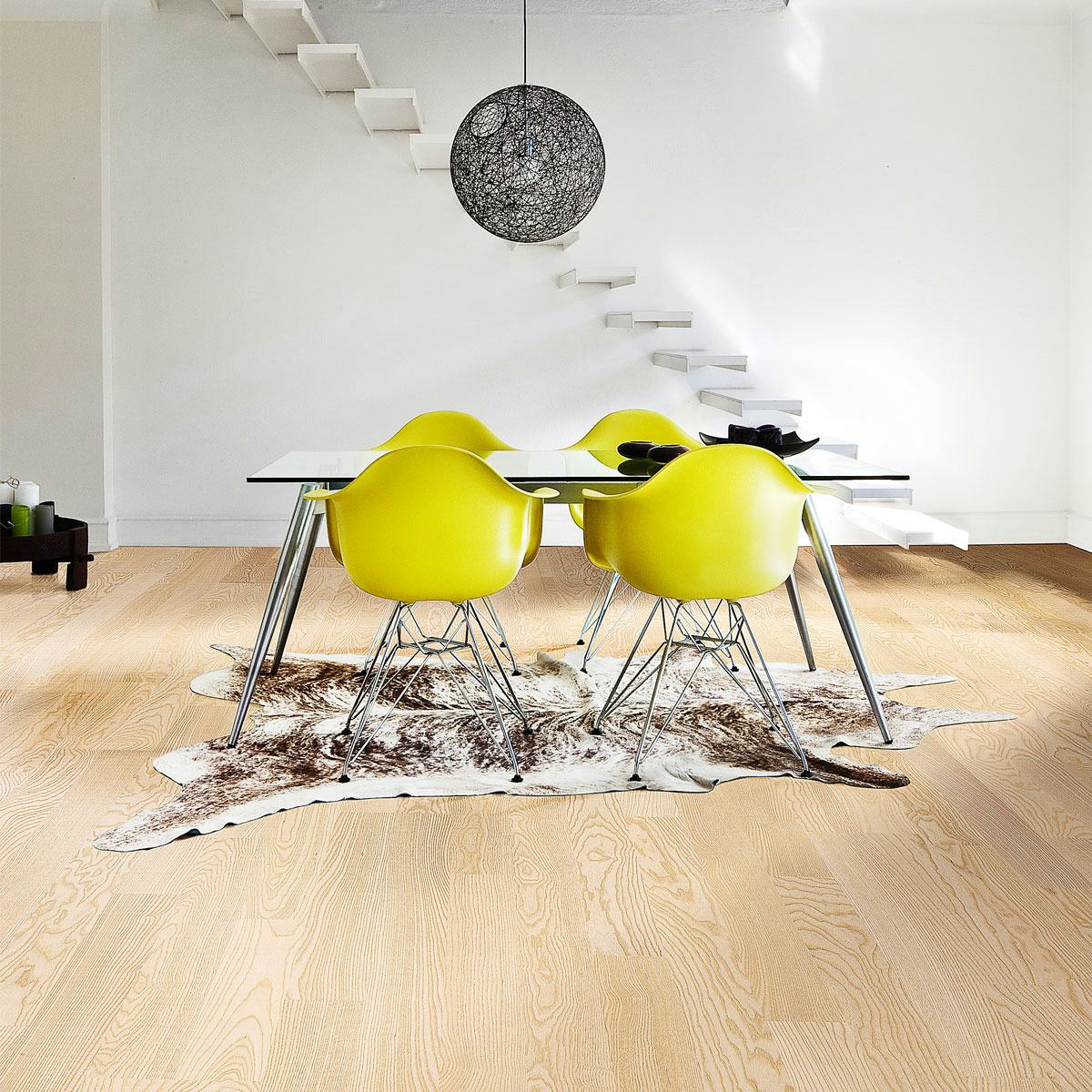 Trägolv Kährs Original Falsterbo VIt Ask, Mattlackerat 2-Stavs Parkettgolv