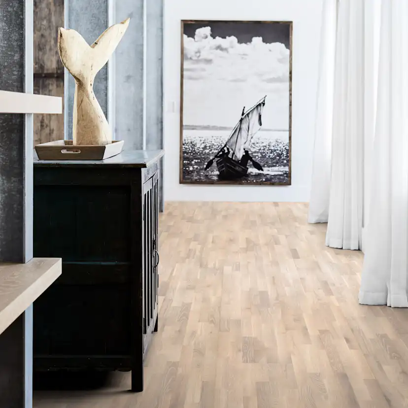 Parkettgolv Kährs Harmony Pale Mattlackad Borstad Ek 3-Stav