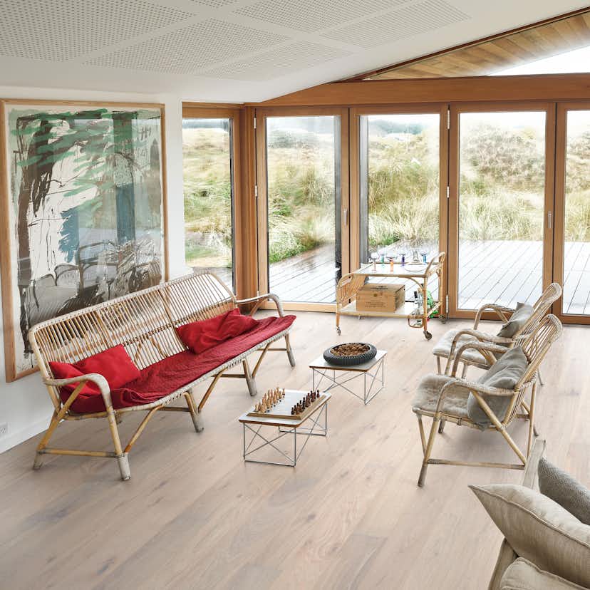 Parkettgolv Kährs Nouveau Blonde Mattlackad Borstad Ek 1-Stav