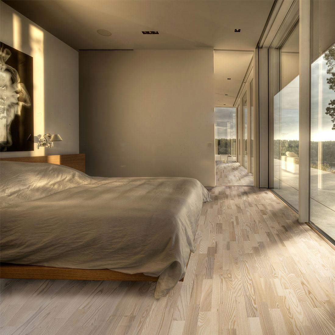 Trägolv Kährs Original Skagen Ask, Mattlackat 3-Stavs Parkettgolv