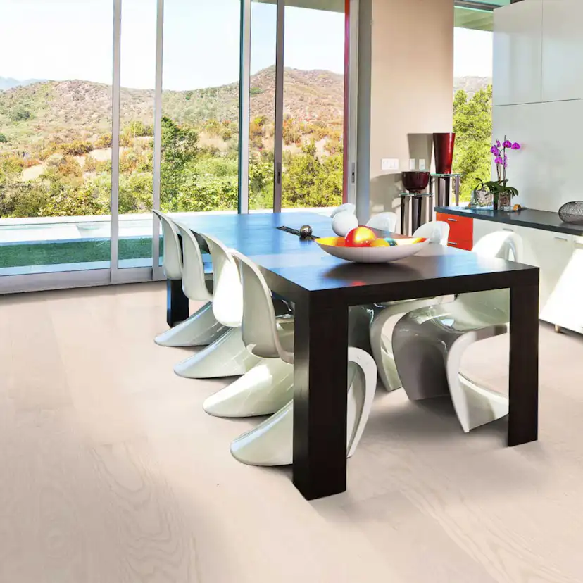 Trägolv Kährs Original Sky Vit Ek, Ultramattlackat 1-Stav Borstat Parkettgolv