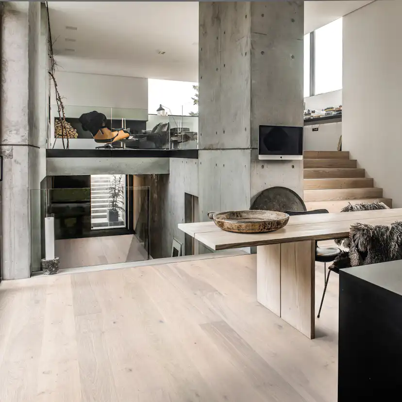 Trägolv Kährs Original Sky Vit Ek, Ultramattlackat 1-Stav Borstat Parkettgolv