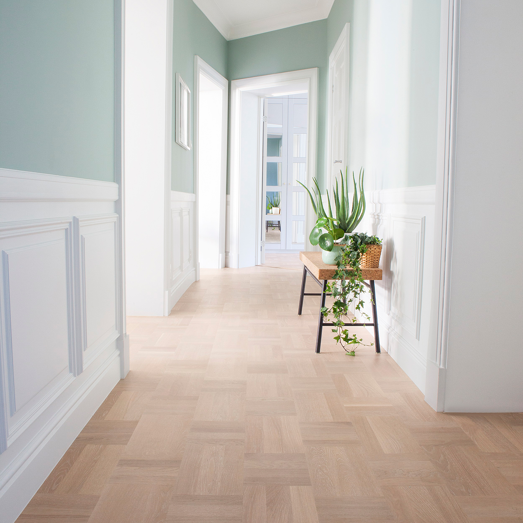 Trägolv Tarkett Noble Ek Scandinavia, Borstat Parkettgolv med Holländskt Mönster