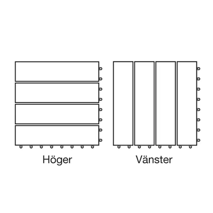 Trall Strand Stainless Teak Deltaplattan 30x60 Typ D Vänster