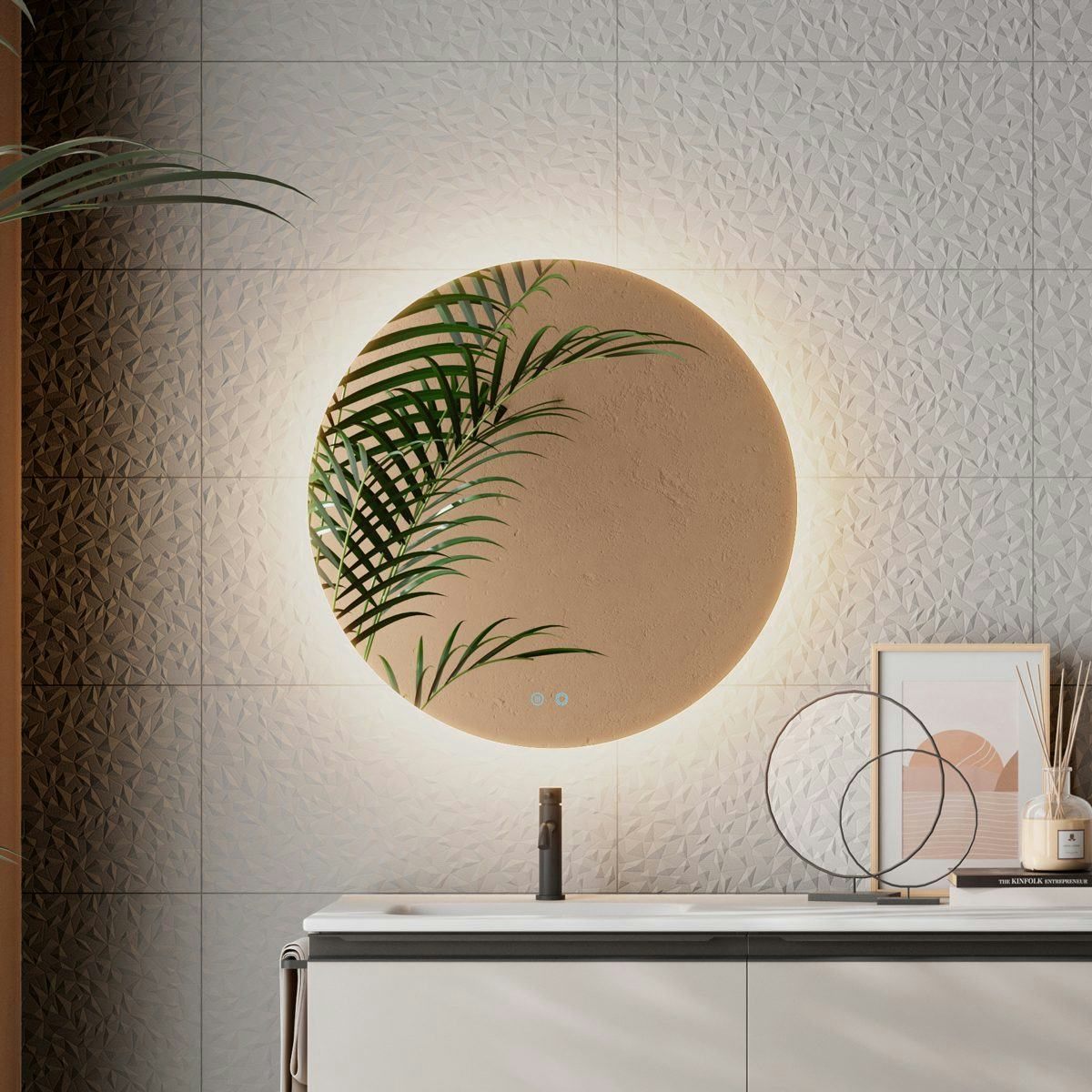 Badrumsspegel Tenfors Verona Rund LED Imfri