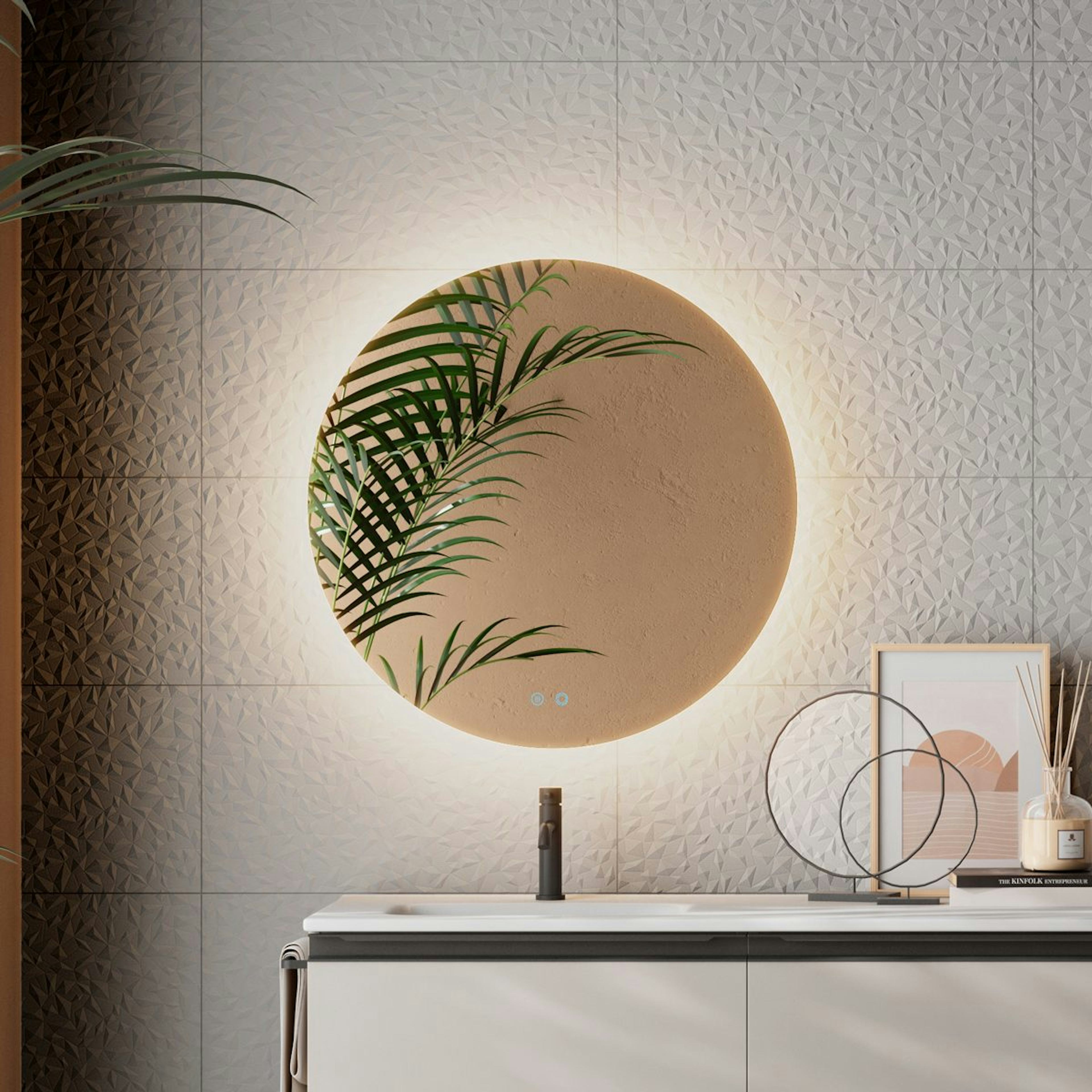 Badrumsspegel Tenfors Verona Rund LED Imfri