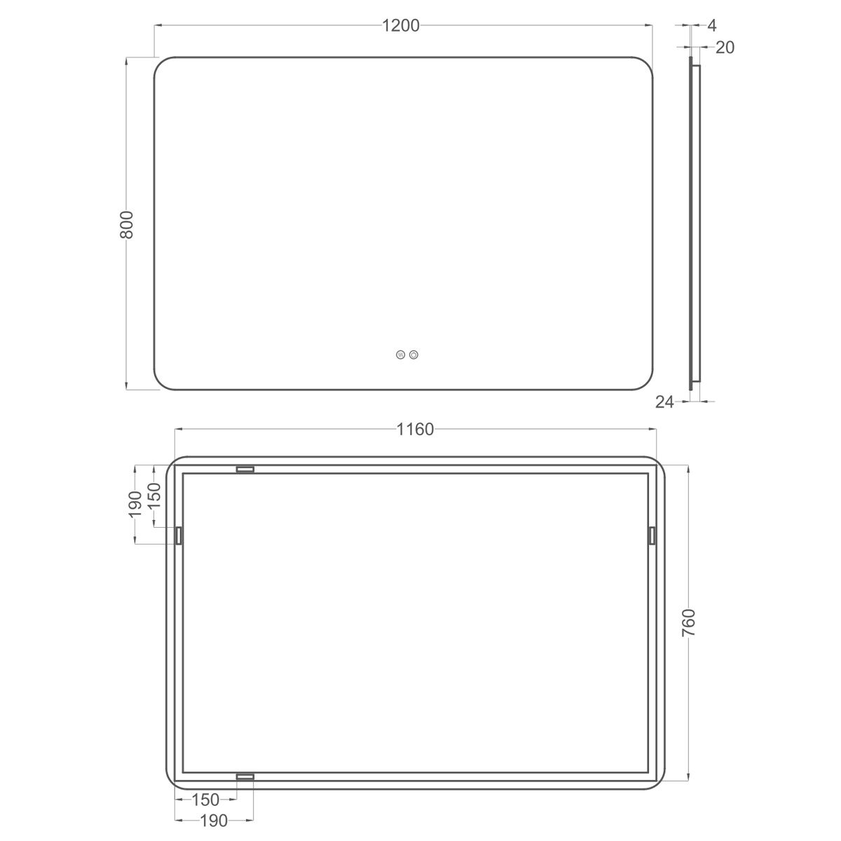 Badrumsspegel Tenfors Verona LED Imfri
