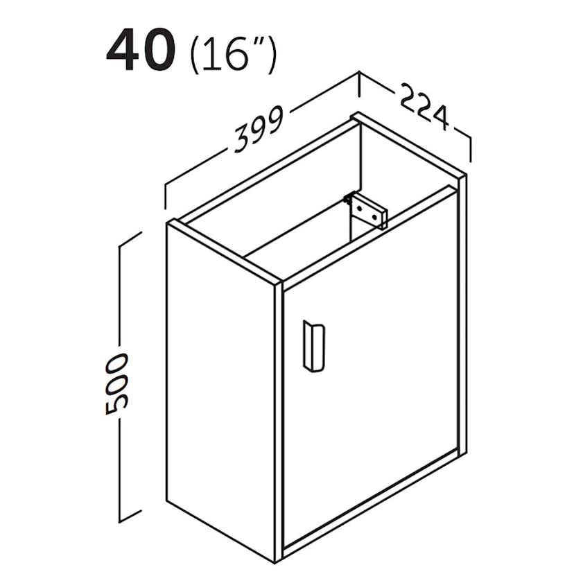 Möbelpaket Tenfors Stella med Tvättställ och Spegel 400 mm