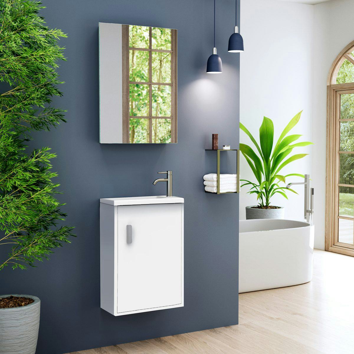 Möbelpaket Tenfors Stella med Tvättställ och Spegel 400 mm