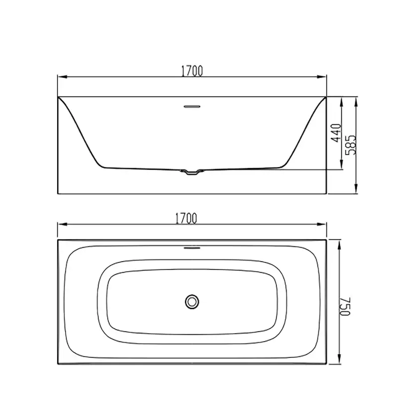 Badkar Strømberg Turin 1700 mm