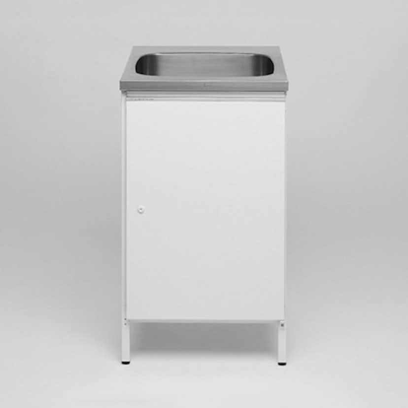 Tvättbänk Contura Steel CAB 5 Bänkskåp för Tvättstuga med Låsbar Dörr Vit