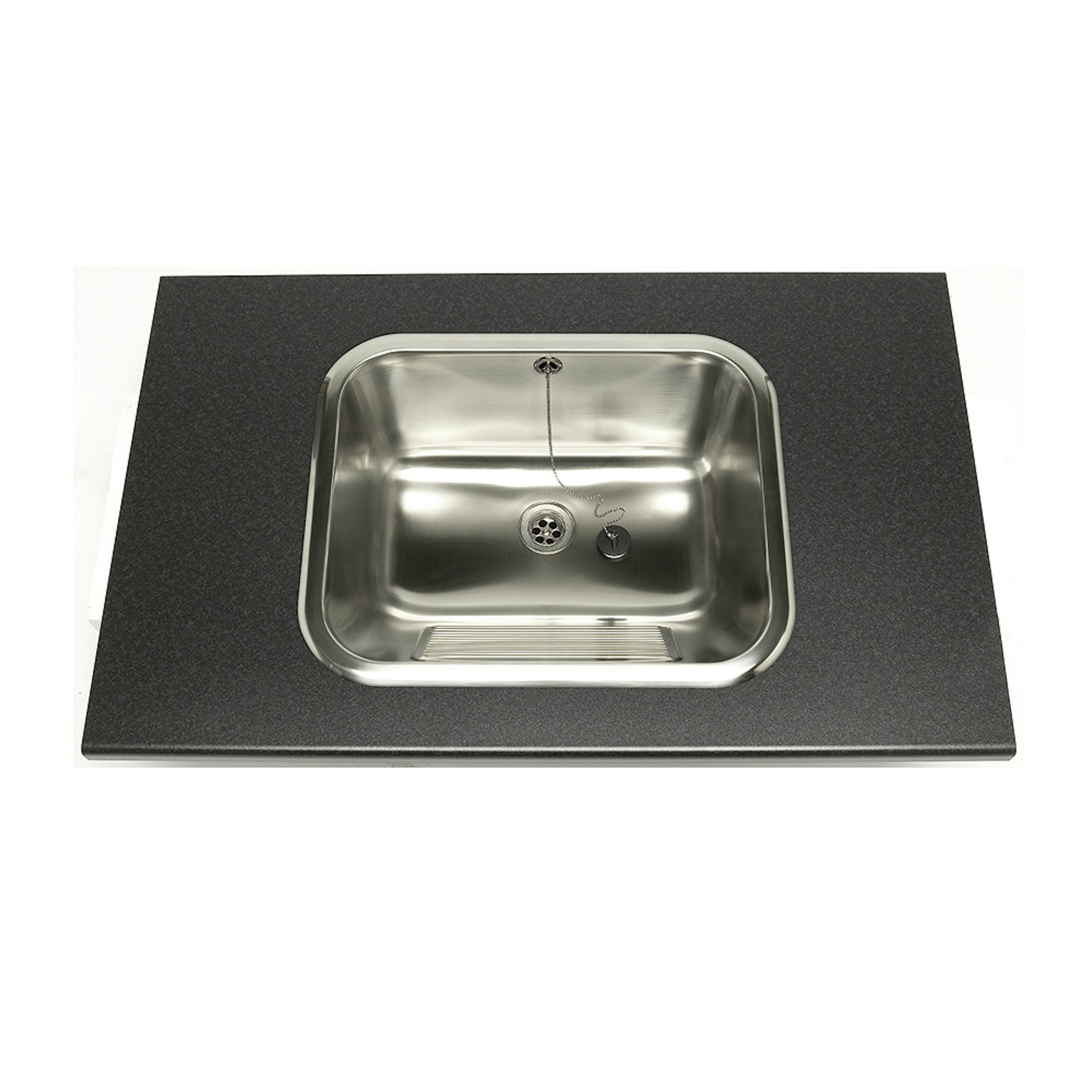 Tvättlåda Nimo TL60 Rostfri Handtvättlåda med Bräddavlopp & Ventil