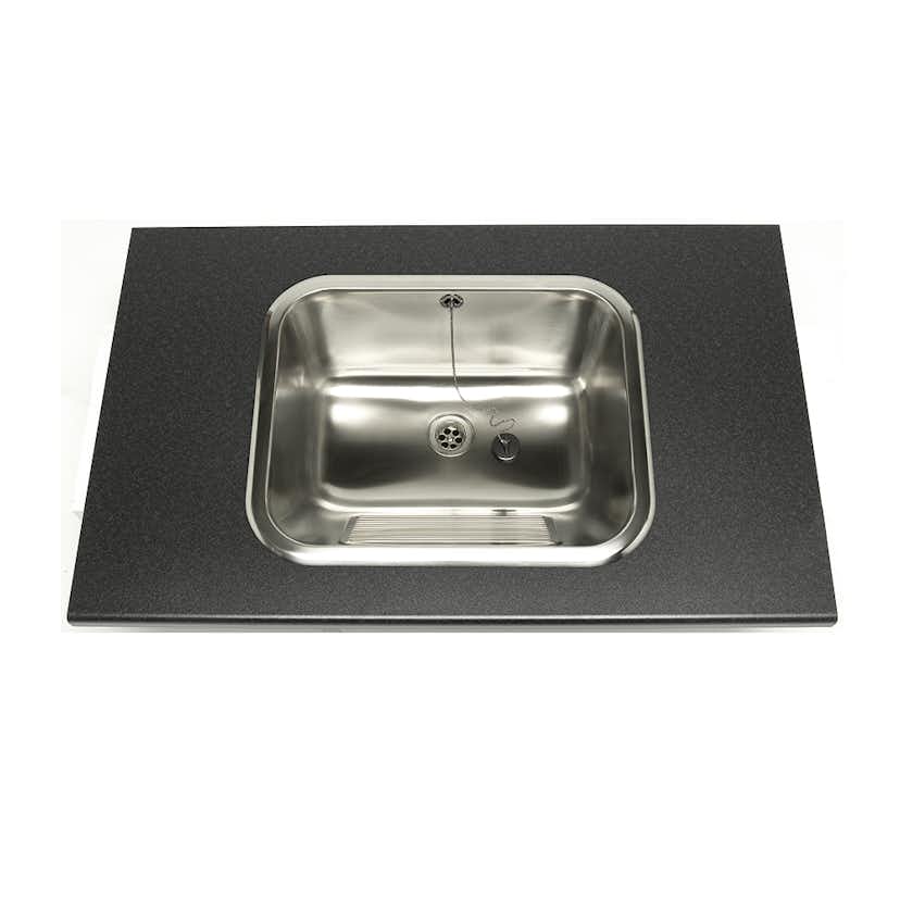 Tvättlåda Nimo TL60 Rostfri Handtvättlåda med Bräddavlopp & Ventil