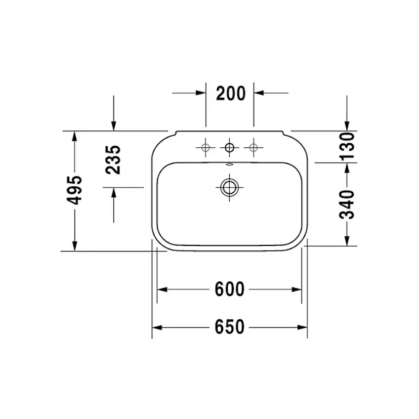 Tvättställ Duravit Happy D2 23166