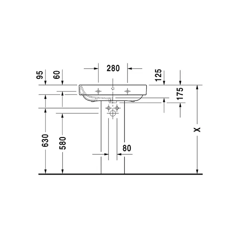 Tvättställ Duravit Happy D2 23166