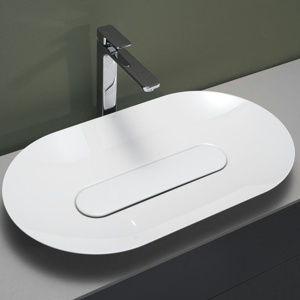 Tvättställ Hafa Edge Oval Glaserat Stål