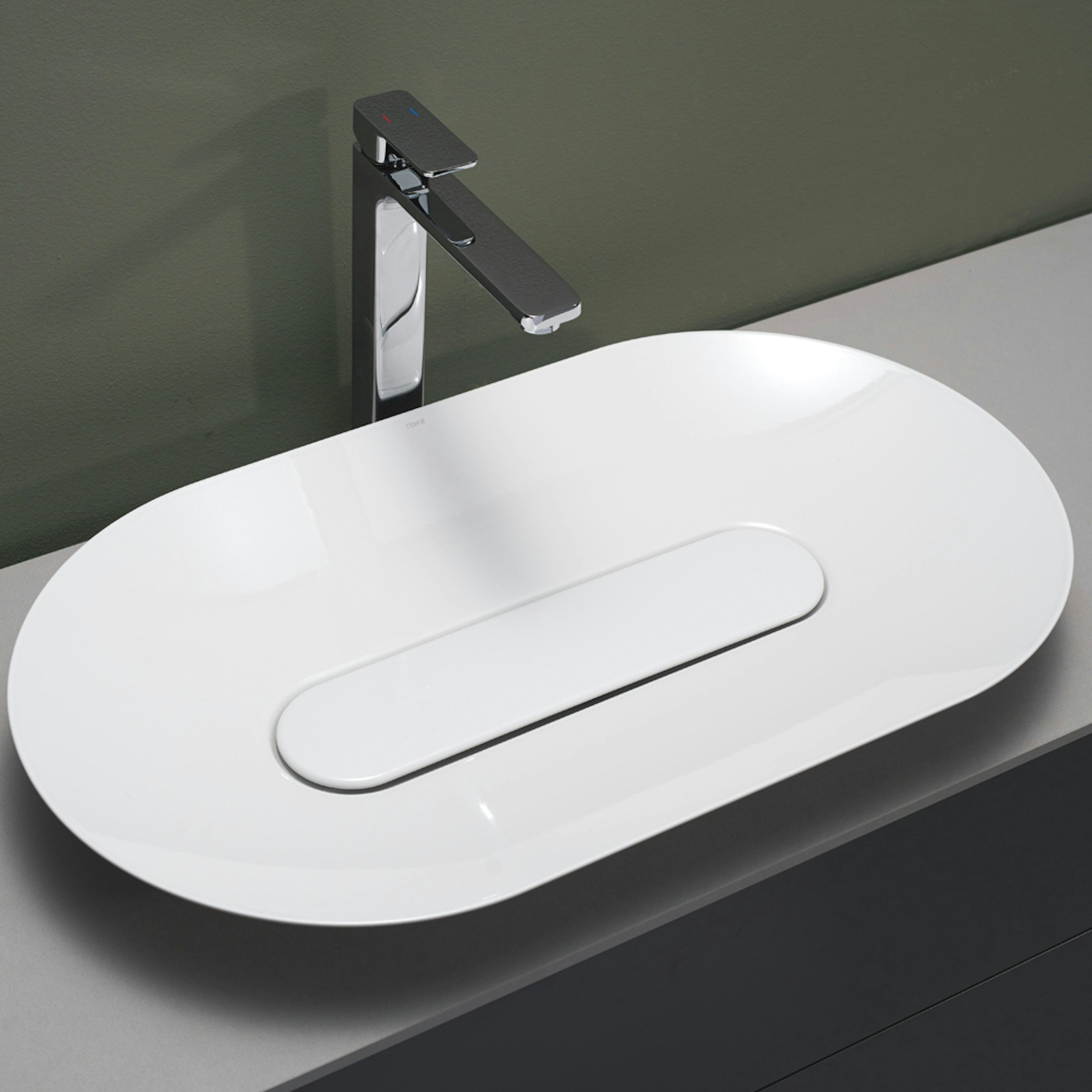 Tvättställ Hafa Edge Oval Glaserat Stål